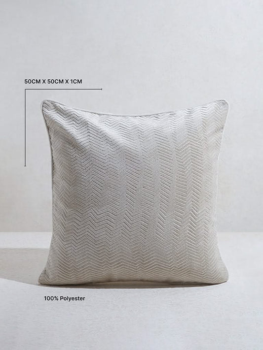 Westside Home Ivory Chevron Design Cushion Cover