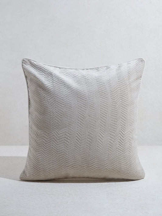 Westside Home Ivory Chevron Design Cushion Cover