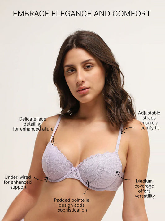 Wunderlove Lilac Pointelle Wired Bra