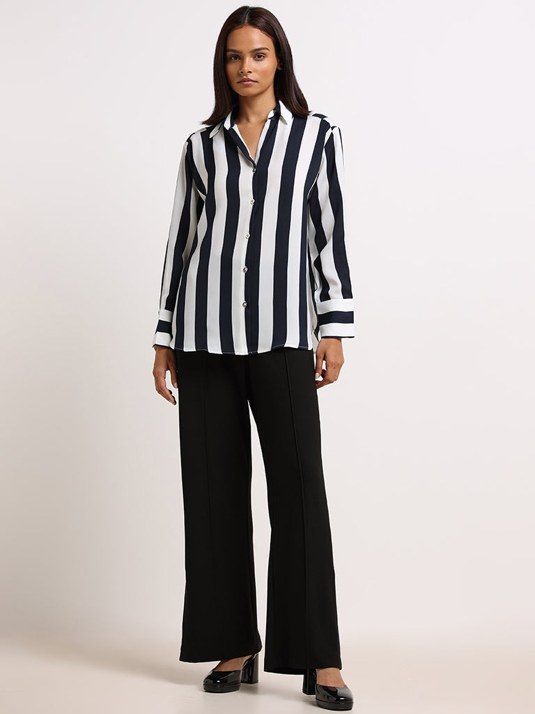 Wardrobe Navy Striped Shirt