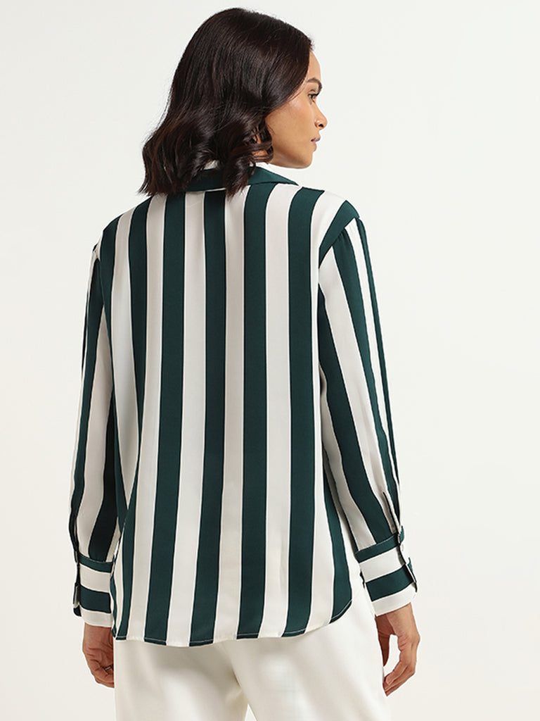 Wardrobe Green Striped Shirt