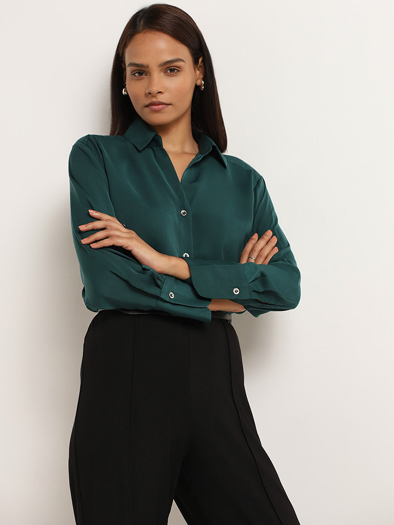 Wardrobe Green Relaxed Fit Shirt