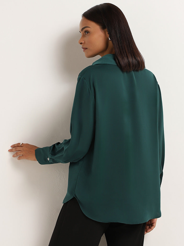 Wardrobe Green Relaxed Fit Shirt