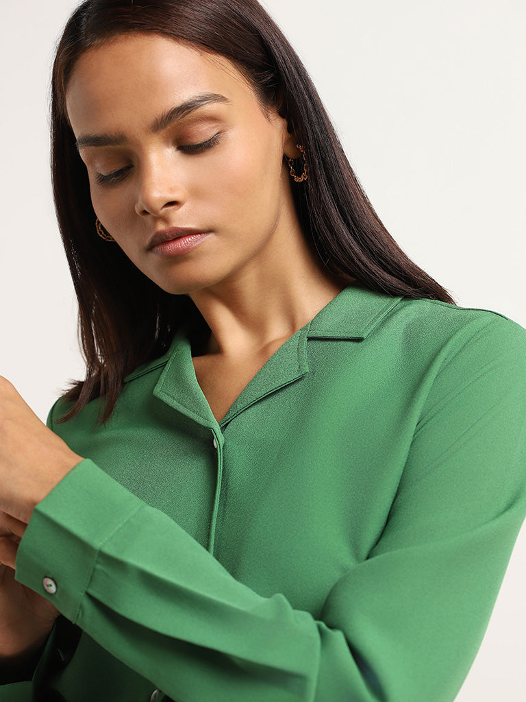 Wardrobe Green Relaxed Fit Shirt