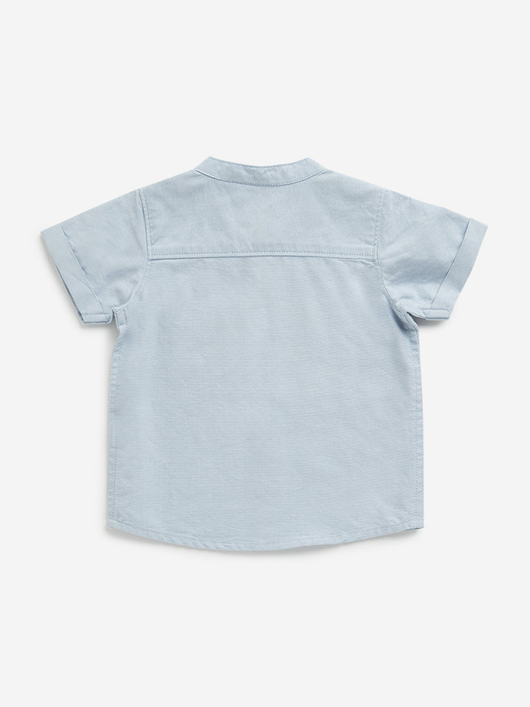 HOP Baby Light Blue Embroidered Shirt