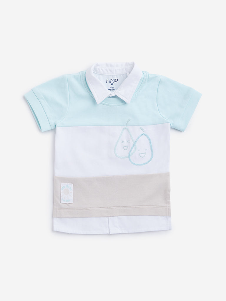 HOP Baby Mint Colour blocked T-Shirt