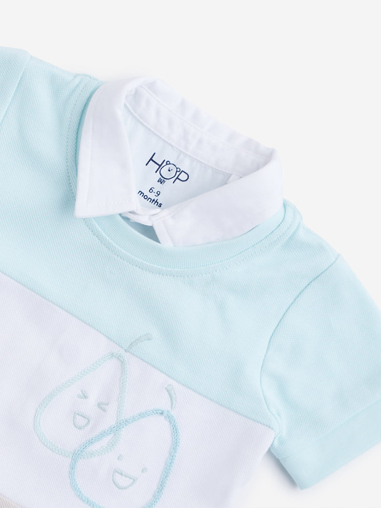 HOP Baby Mint Colour blocked T-Shirt