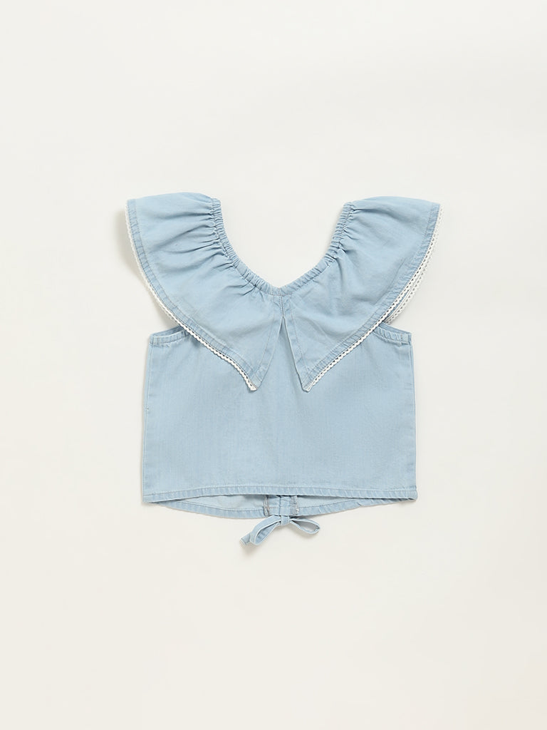 HOP Kids Blue Chambray Top