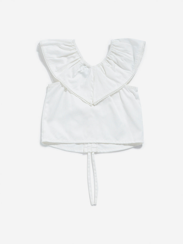 HOP Kids White Chambray Top