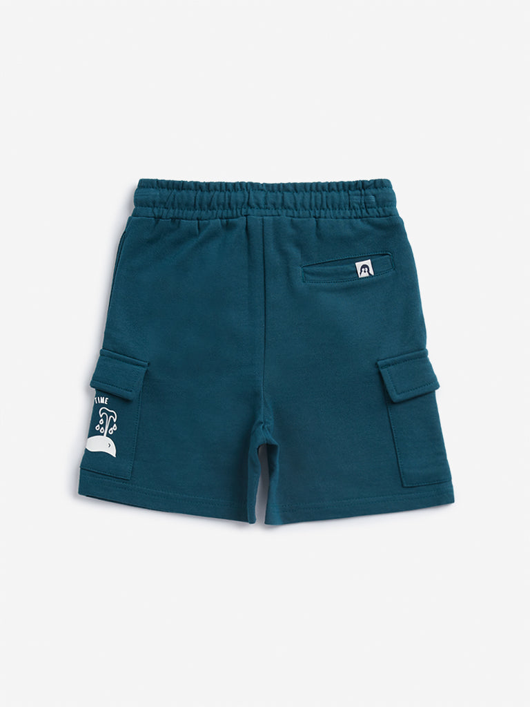 HOP Kids Green Cargo-Style Mid Rise Shorts