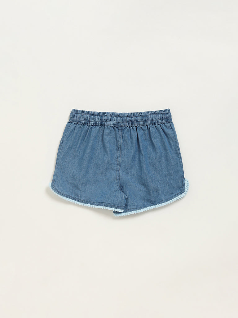 HOP Kids Blue Chambray Mid Rise Shorts