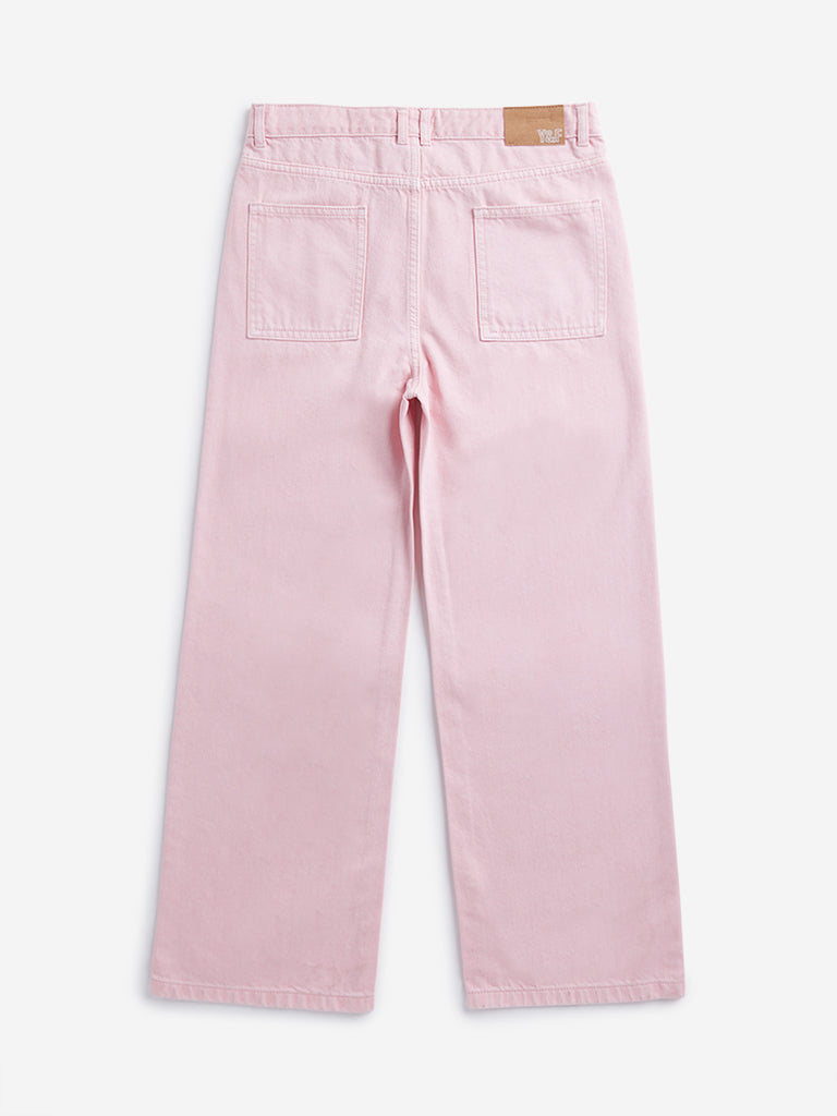 Y&F Kids Pink Straight Mid-Rise Jeans