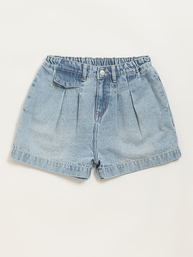 Y&F Kids Light Blue Denim Shorts