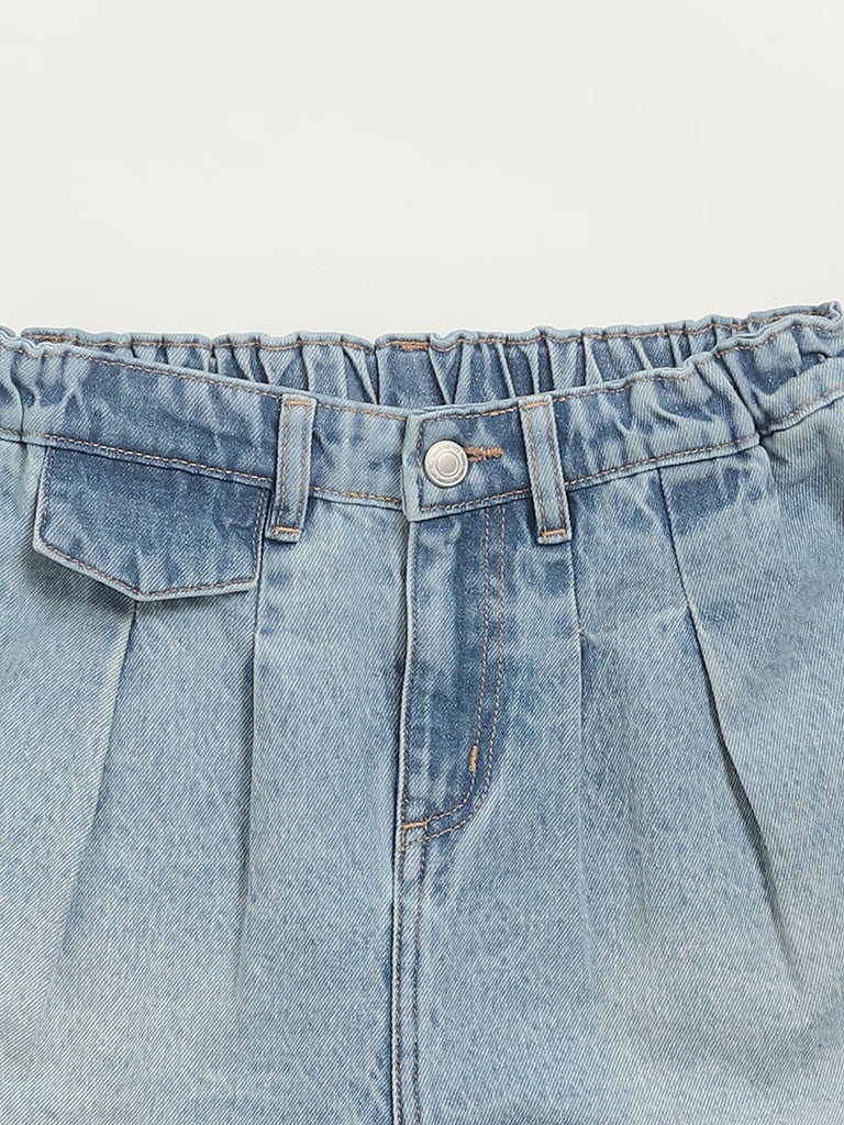 Y&F Kids Light Blue Denim Shorts