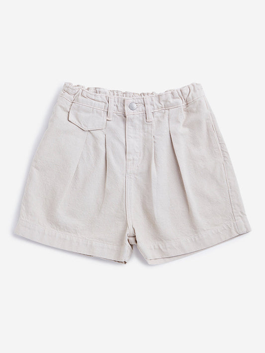 Y&F Kids Light Beige High Rise Shorts