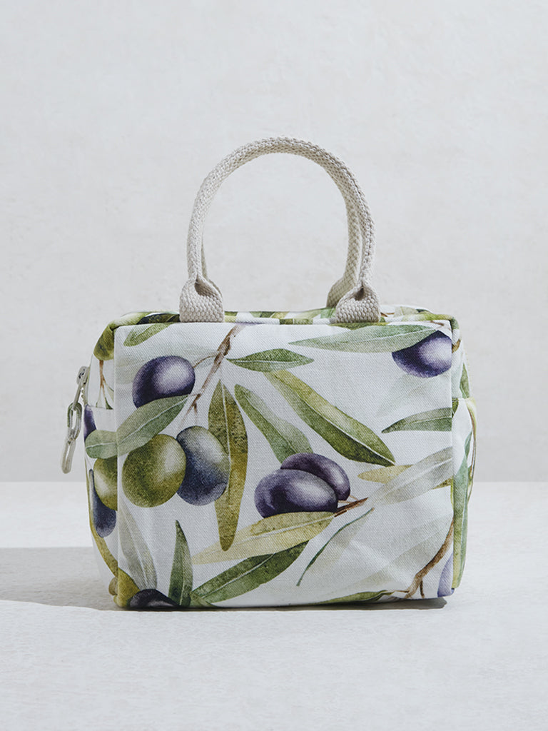 Westside Home Olive Printed Lunch Bag