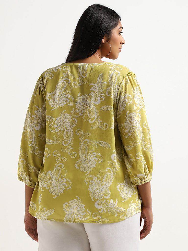 Gia Green Paisley Printed Shirt