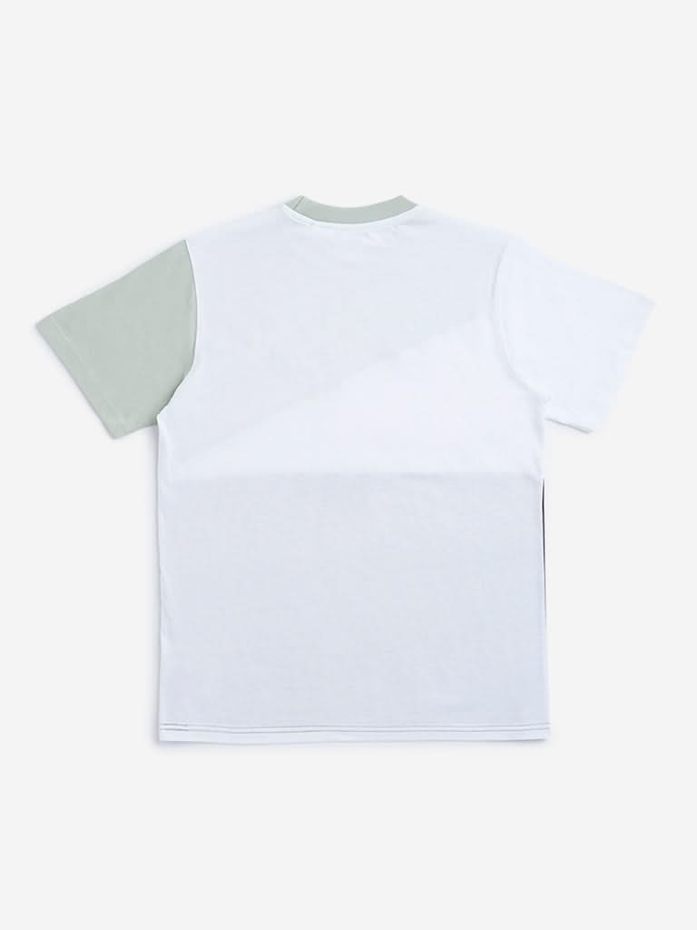 Y&F Kids Sage Colour-Blocked T-Shirt