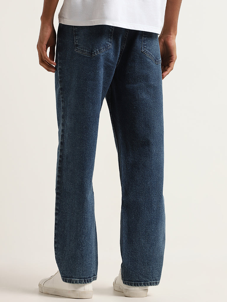 Nuon Blue Relaxed Fit Mid Rise Jeans