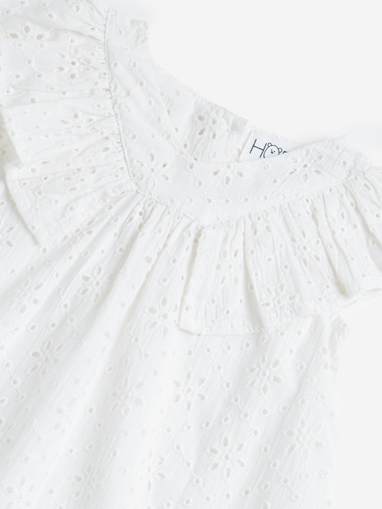 HOP Baby White Schiffli A-Line Dress