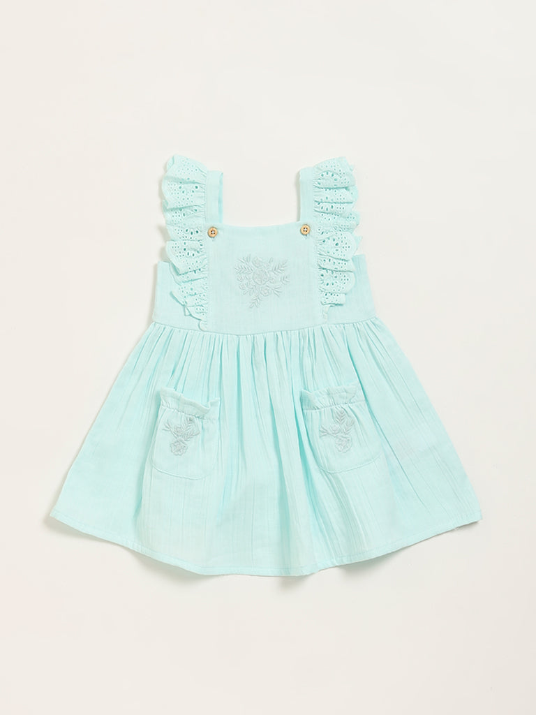 HOP Baby Mint Blue Lace Flutter A-Line Dress