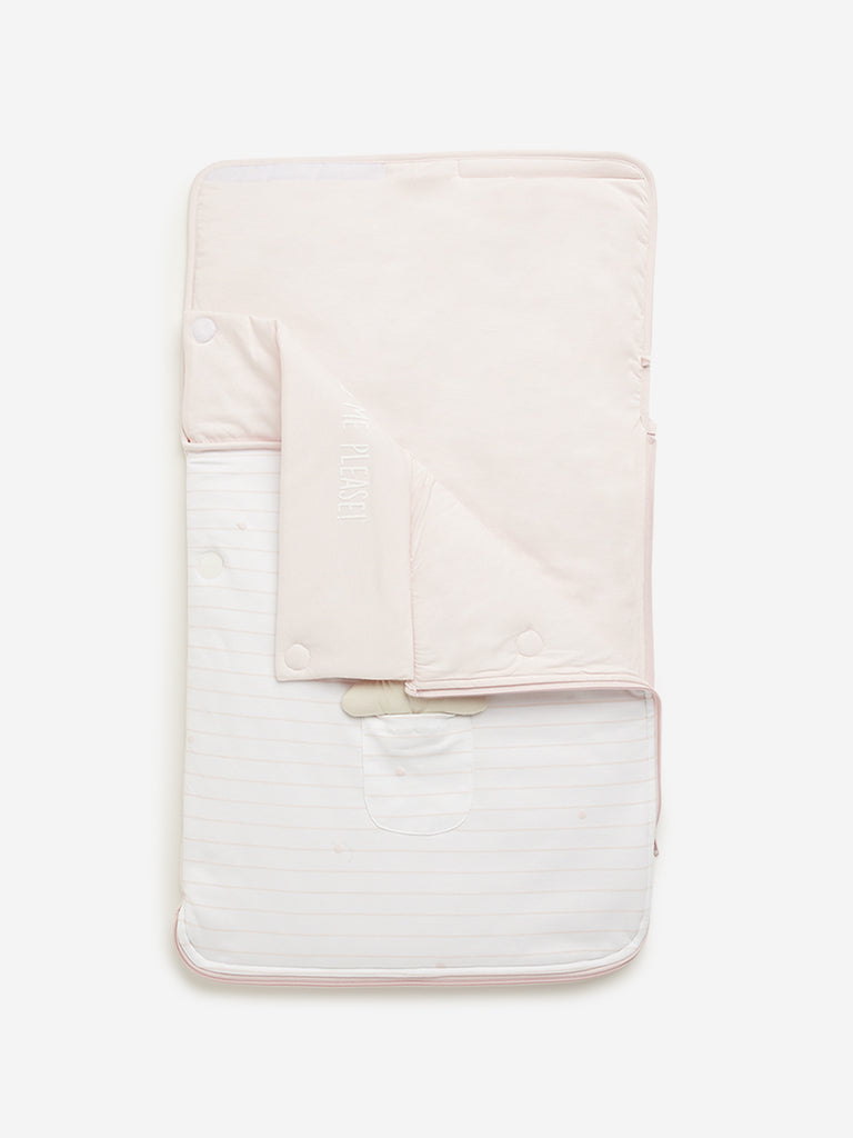 HOP Baby Pink Bear Striped Sleeping Bag