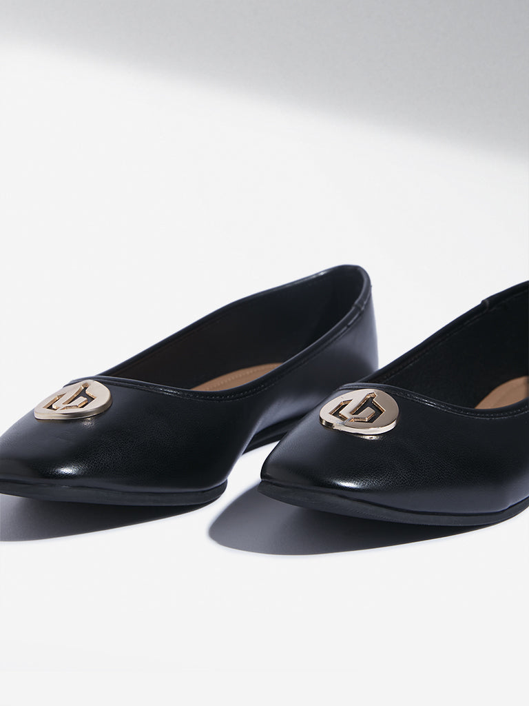 LUNA BLU Black Hardware-Detailed Ballerina