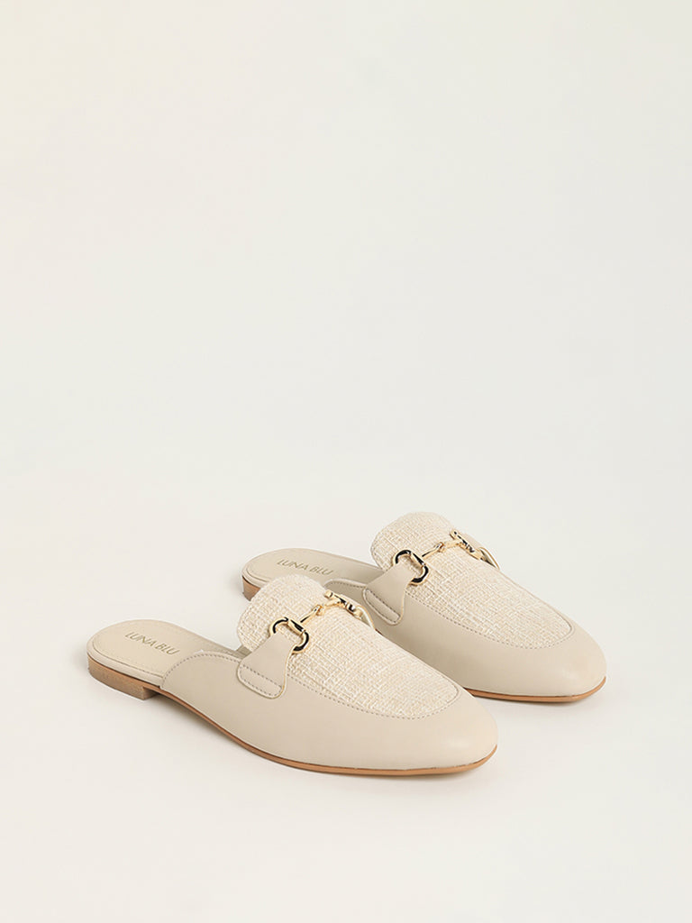 LUNA BLU Ivory Trim Mules