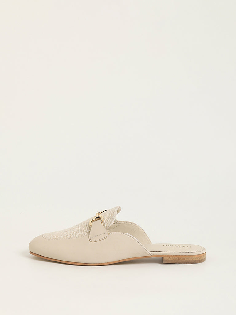 LUNA BLU Ivory Trim Mules