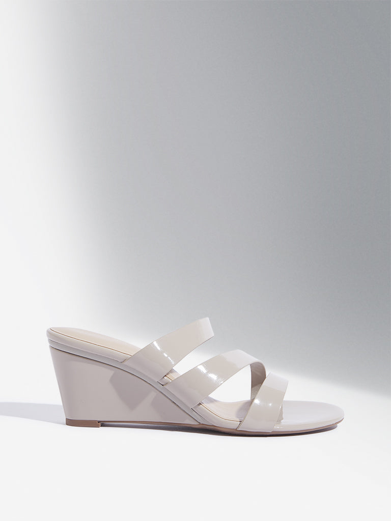 LUNA BLU Taupe Multi-Strap Heel Sandals