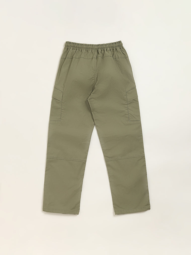 Y&F Kids Olive Mid-Rise Trousers