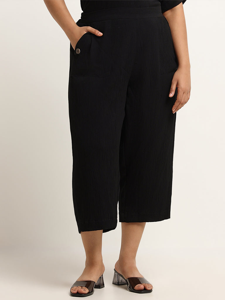 Gia Black Crinkled Pants