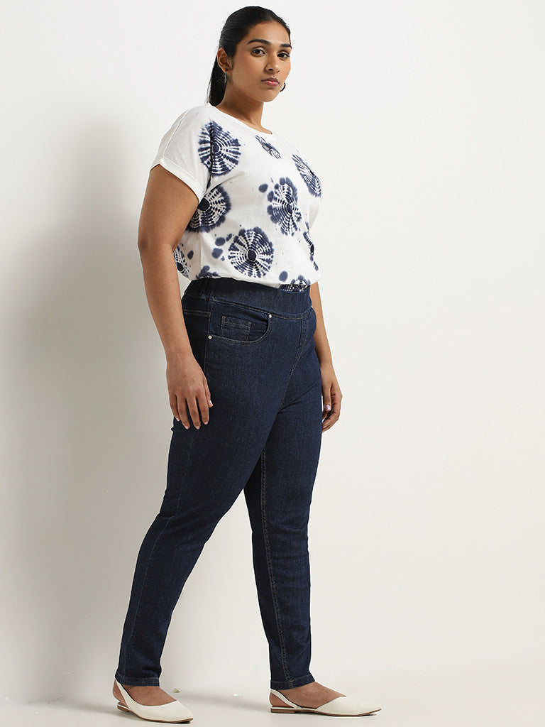 Gia Dark Blue Slim Fit Mid Rise Jeggings