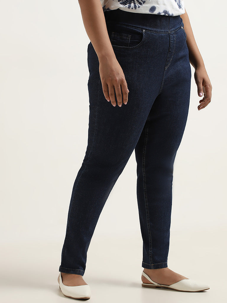 Gia Dark Blue Slim Fit Mid Rise Jeggings