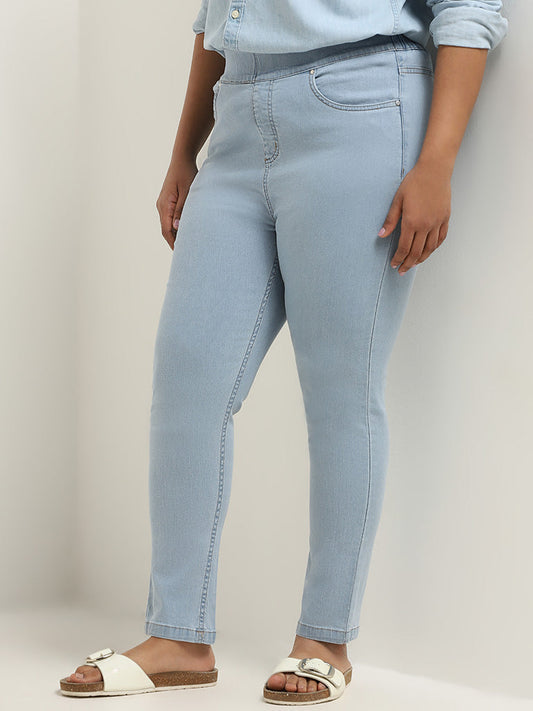 Gia Light Blue Slim Fit Mid Rise Jeggings