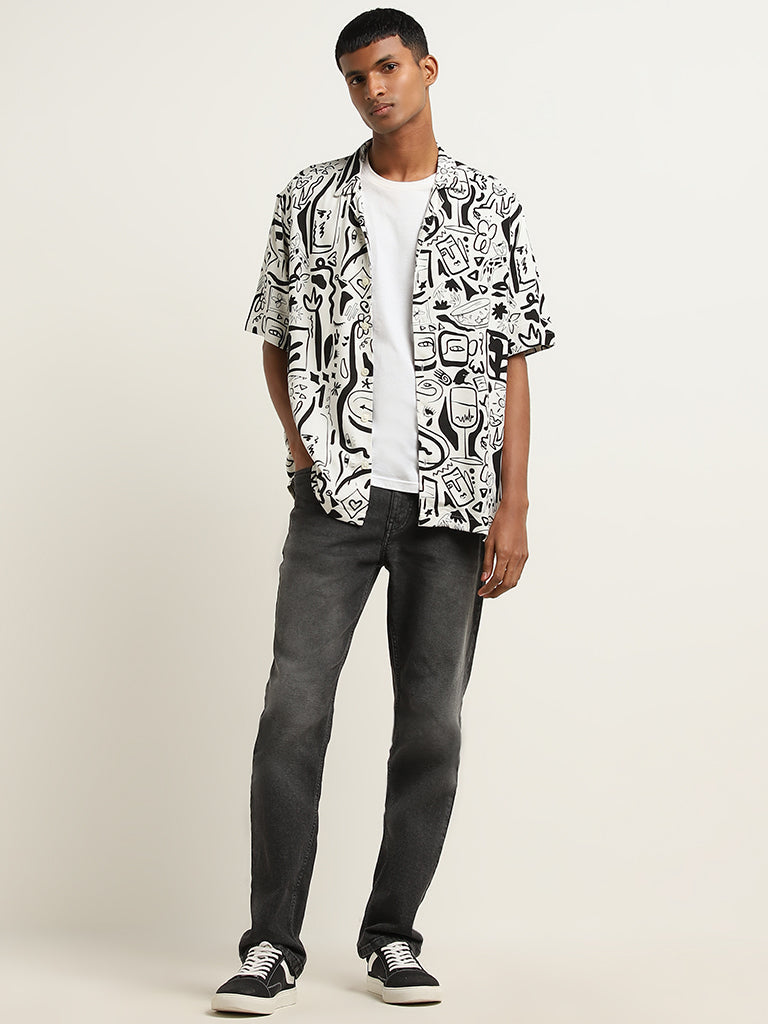 Nuon Off-White Graphic Print Relaxed Fit Shirt