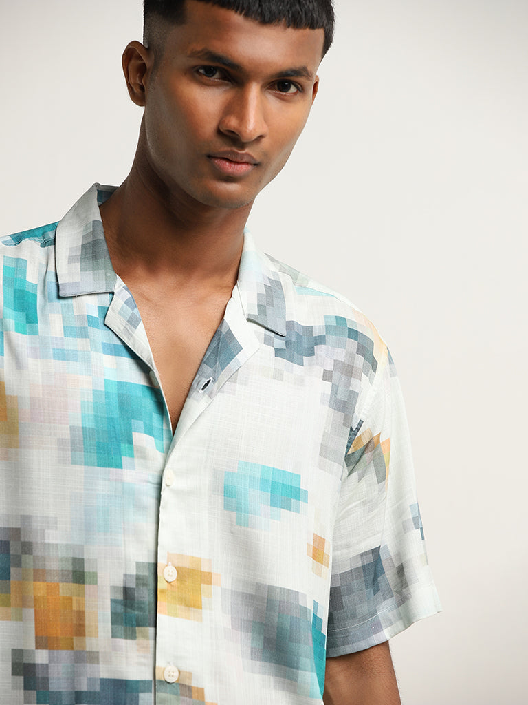 Nuon Multicolour Pixel Print Relaxed Fit Shirt