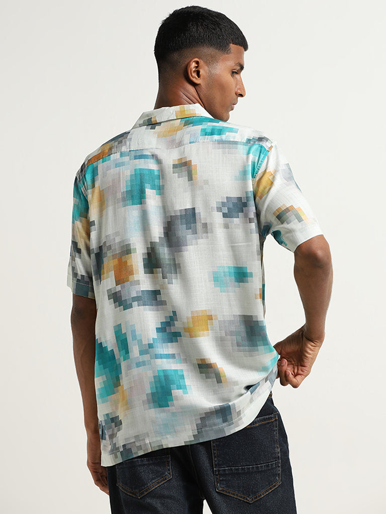 Nuon Multicolour Pixel Print Relaxed Fit Shirt