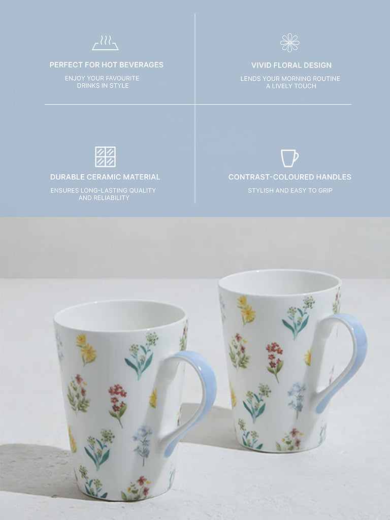 Westside Home Multicolour Floral Devonia Mugs (Set of 2)