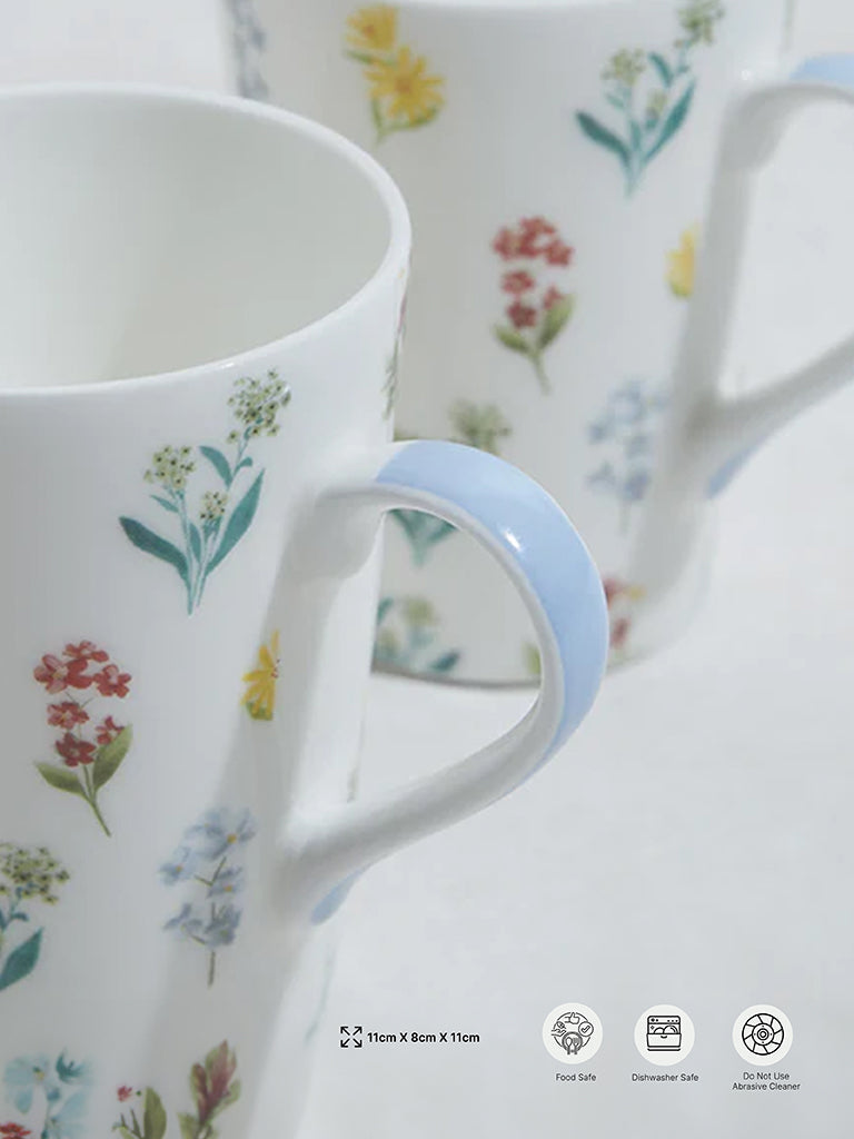 Westside Home Multicolour Floral Devonia Mugs (Set of 2)