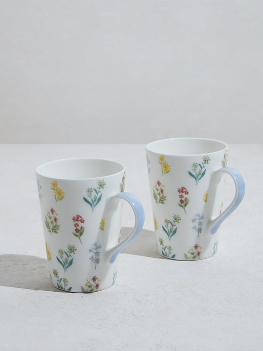 Westside Home Multicolour Floral Devonia Mugs (Set of 2)