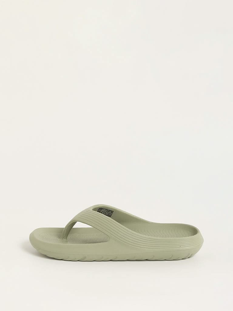 SOLEPLAY Sage Ribbed Textured Flip-Flops