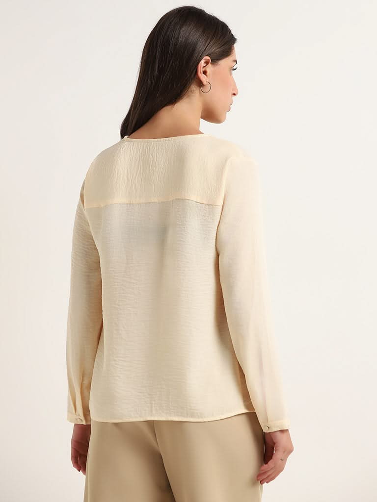 Wardrobe Cream V-Neck Top