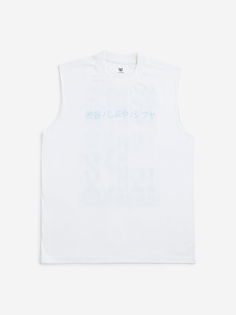 Y&F Kids Off-White Printed T-Shirt