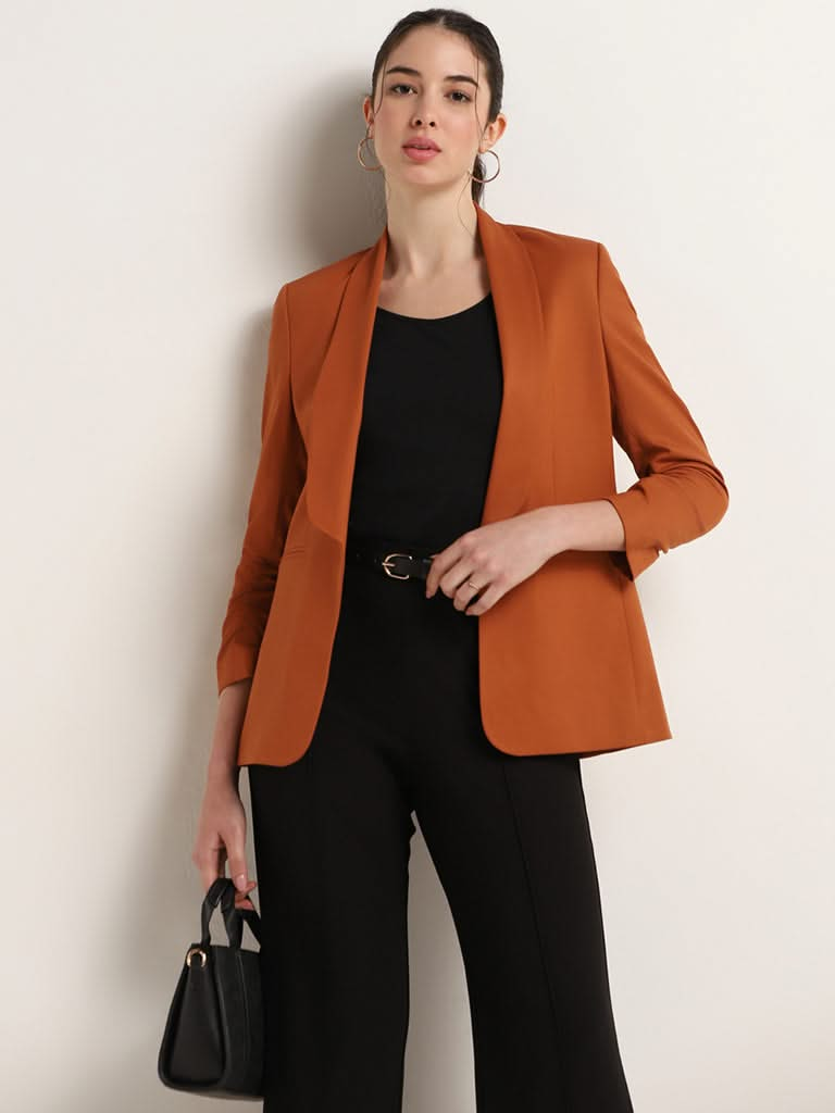 Wardrobe Rust Notched Lapel Blazer