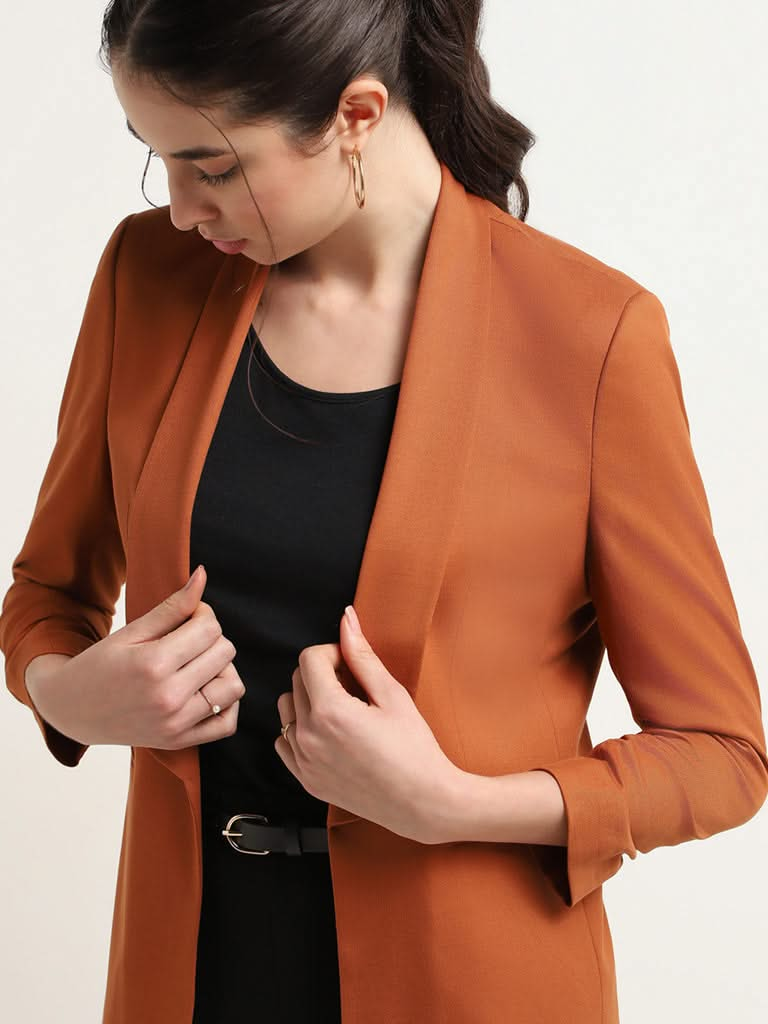 Wardrobe Rust Notched Lapel Blazer