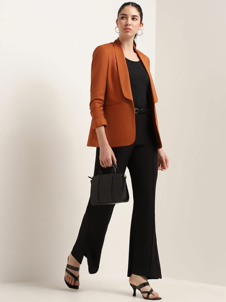 Wardrobe Rust Notched Lapel Blazer