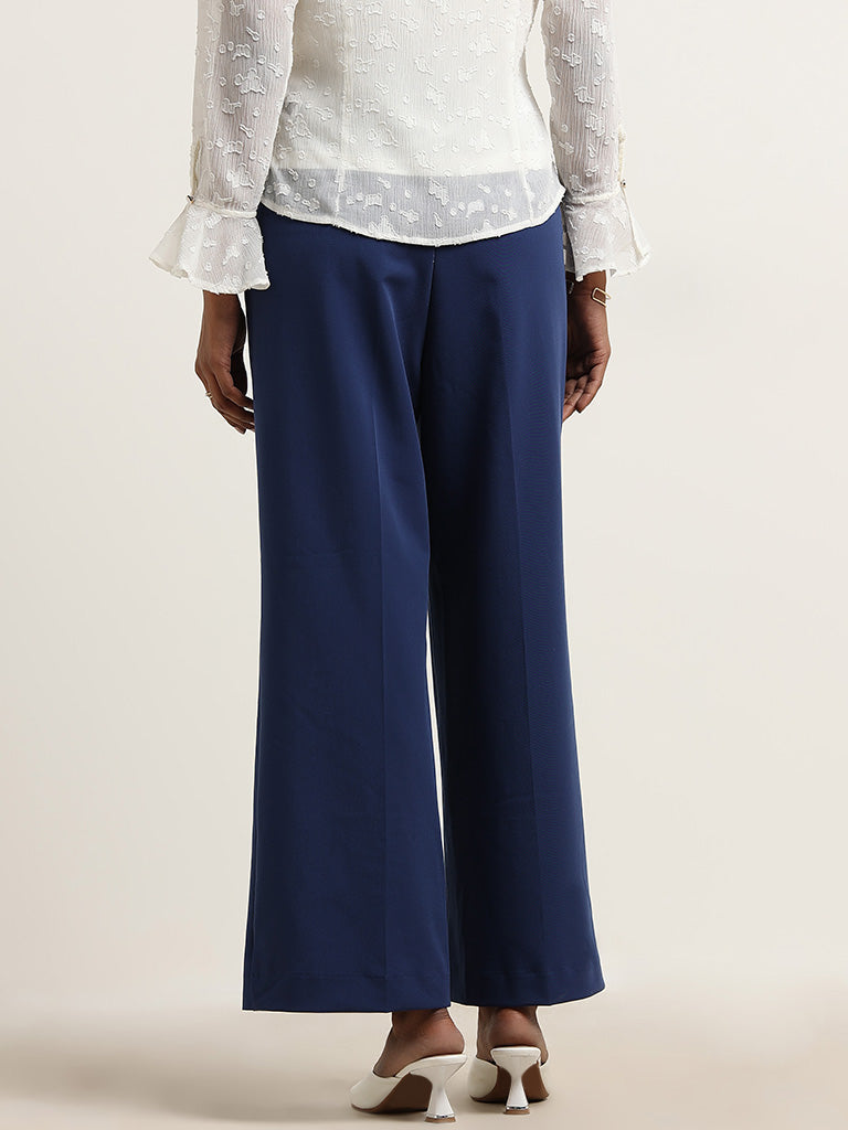 Wardrobe Blue Flared High-Rise Trousers