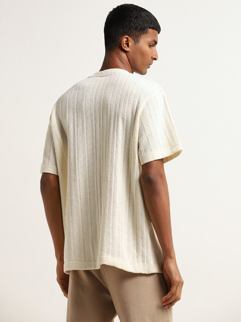 ETA Off-White Knitted Slim Fit T-Shirt