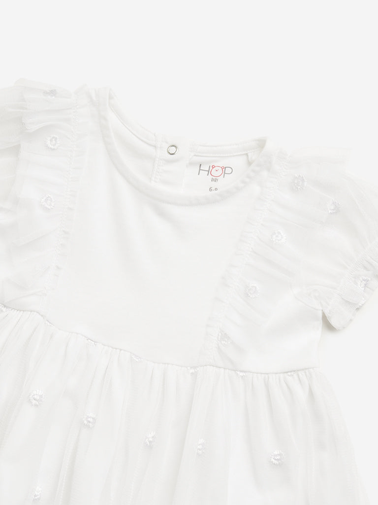 HOP Baby White Ruffle A-line Dress